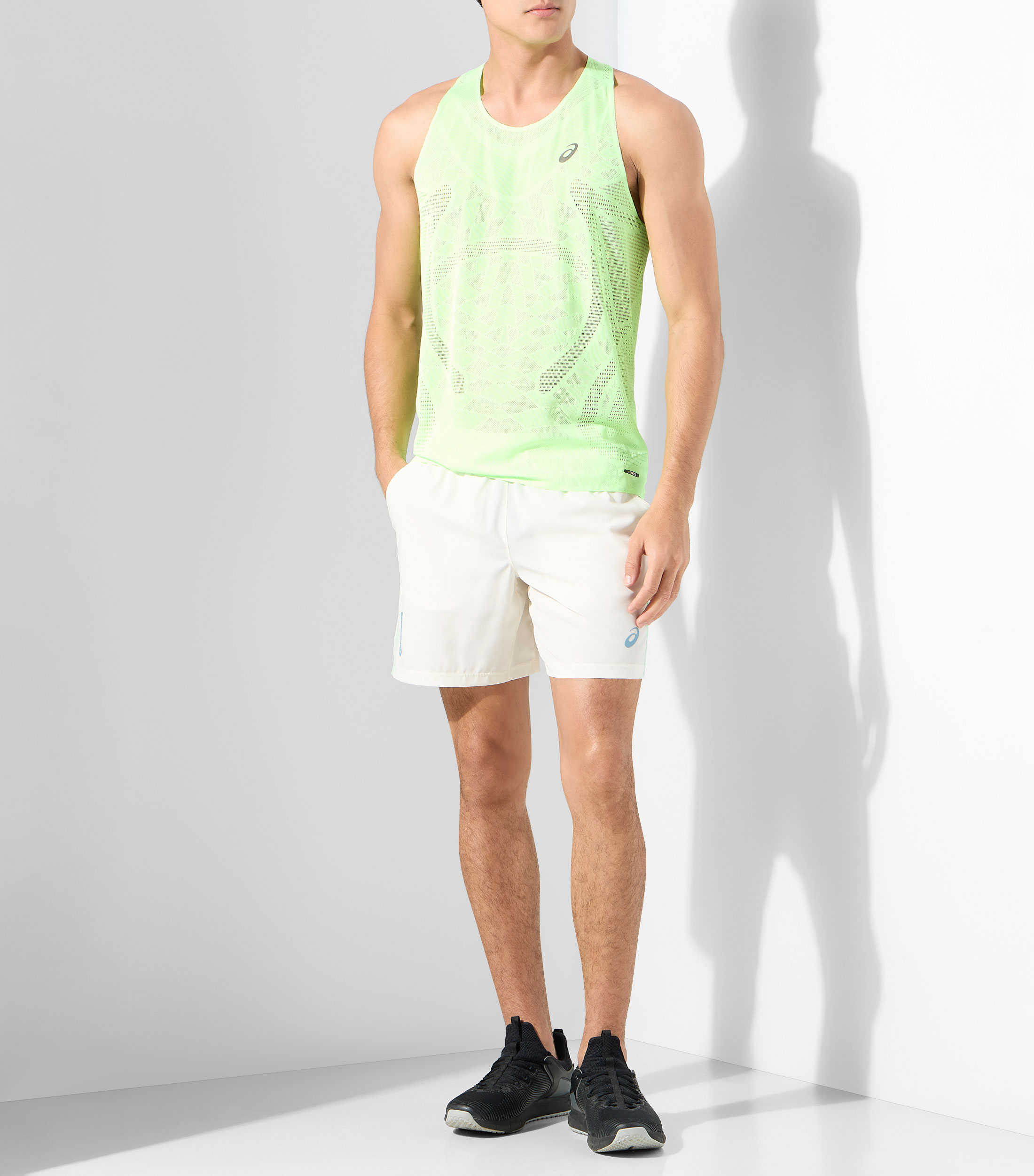 Playera para correr cuello redondo sin mangas lisa Hombre